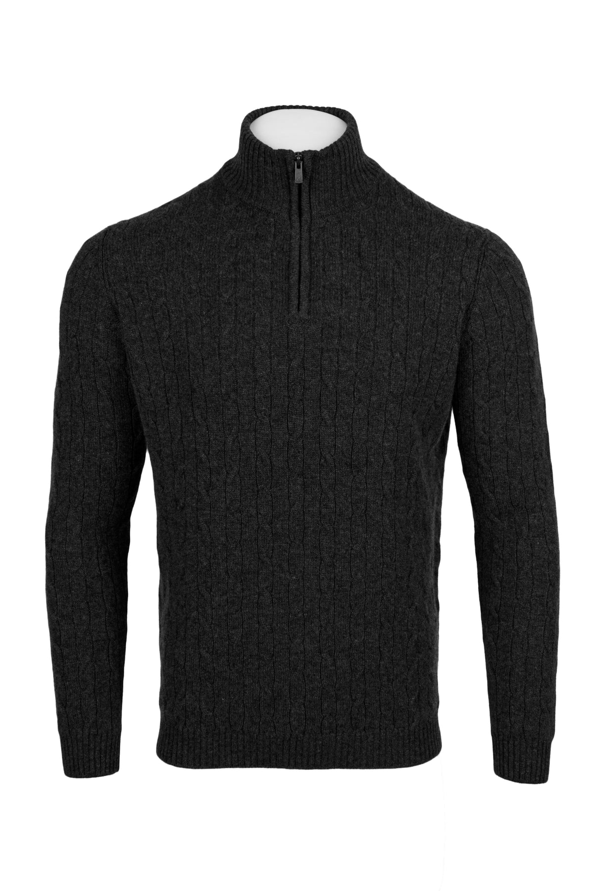 Men's Cable 1/4 Zip Cashmere Sweater