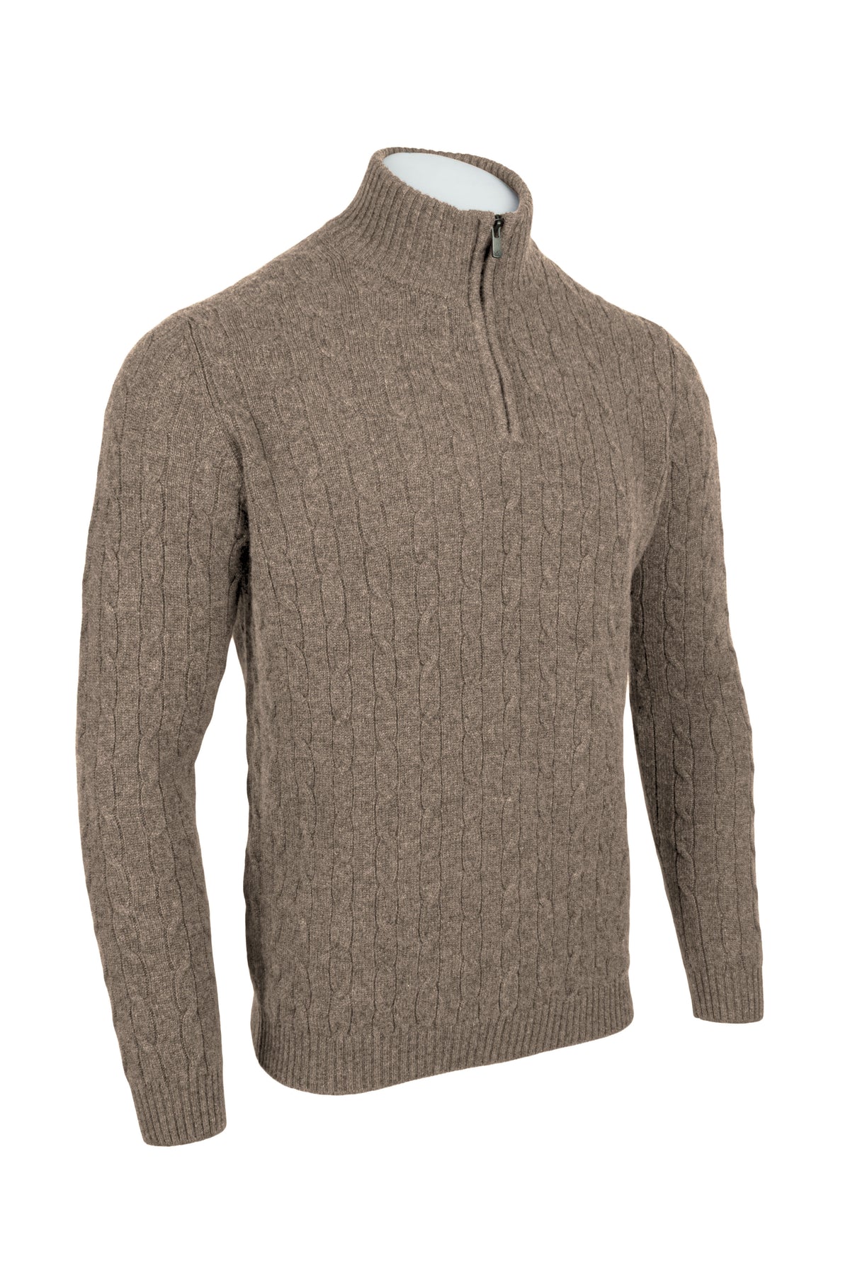 Men's Cable 1/4 Zip Cashmere Sweater
