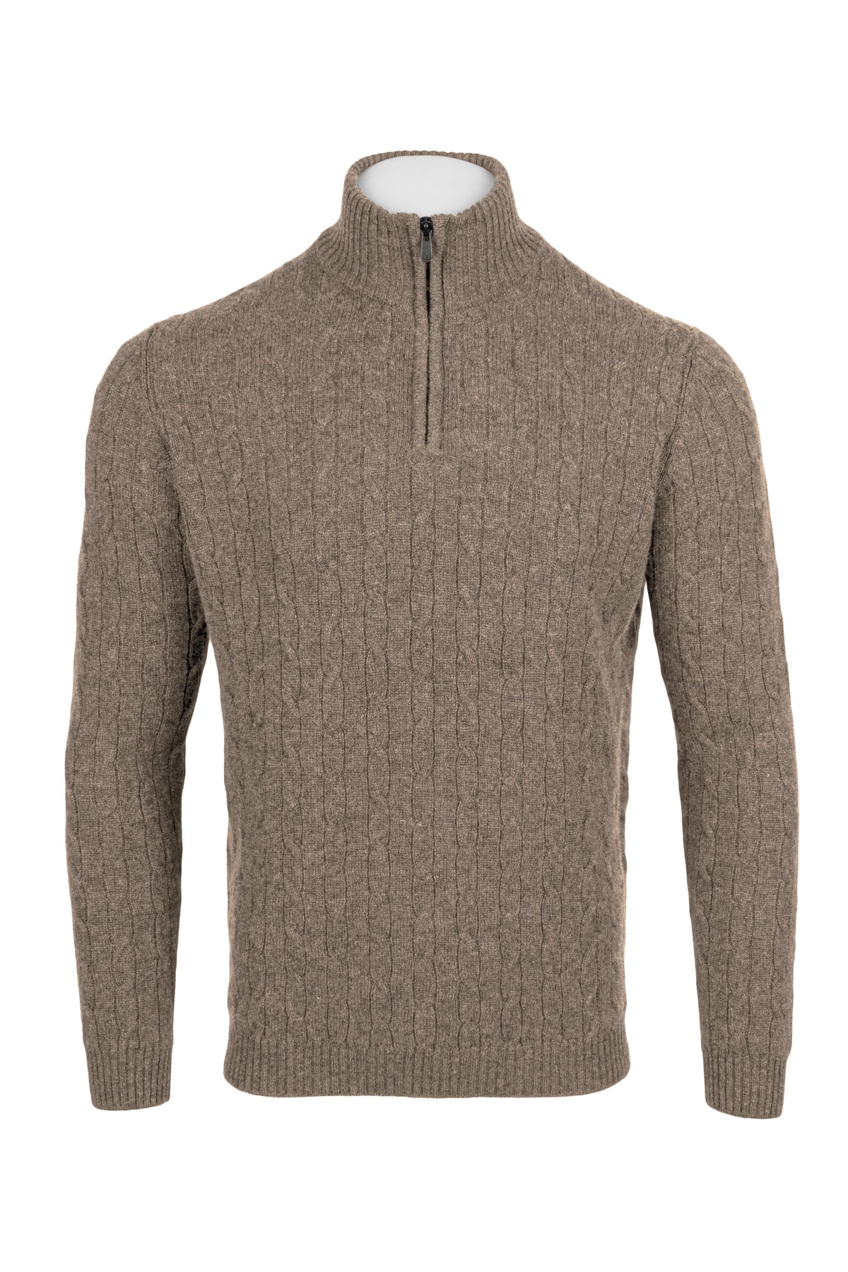 Men's Cable 1/4 Zip Cashmere Sweater