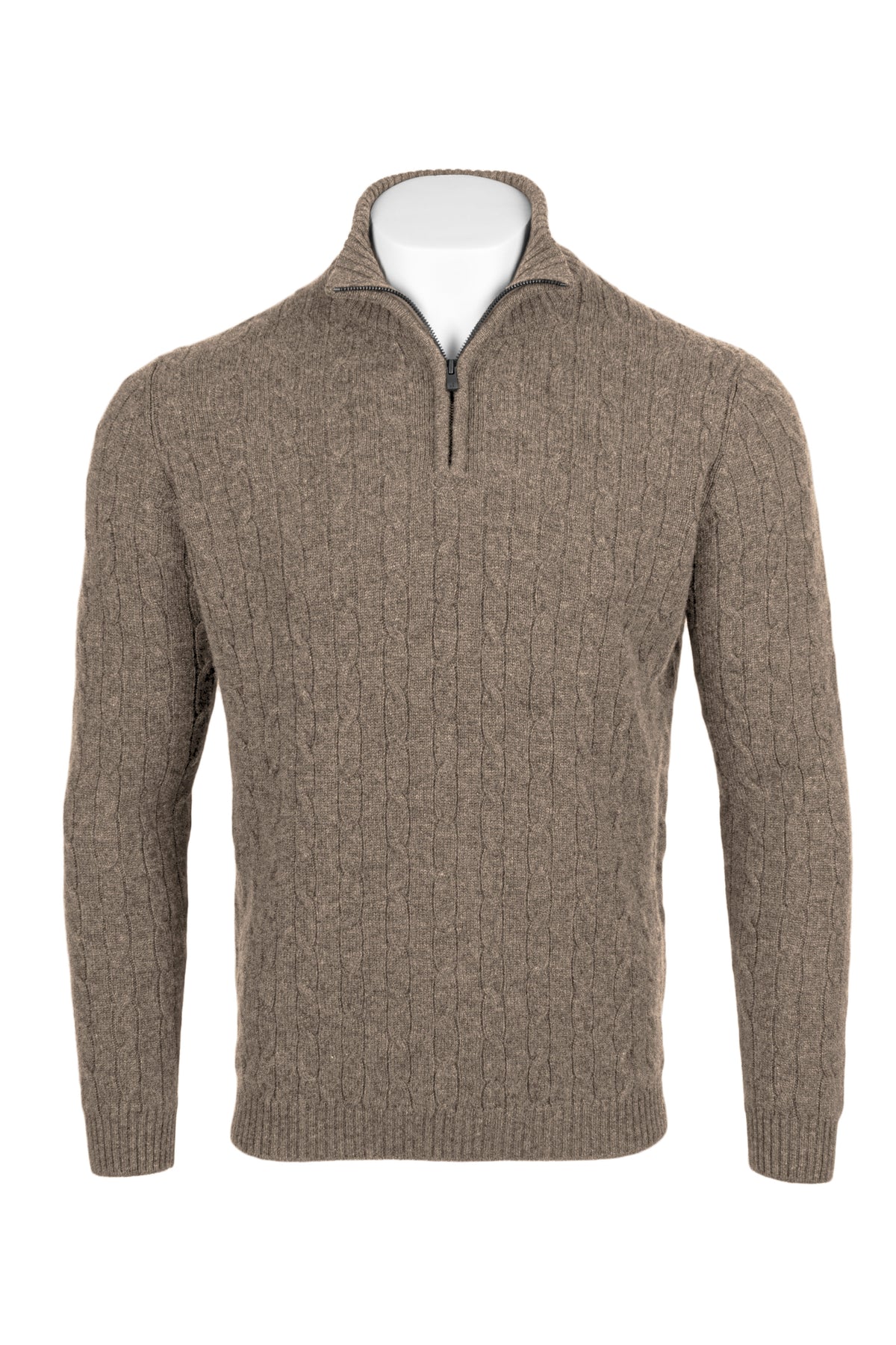 Men's Cable 1/4 Zip Cashmere Sweater