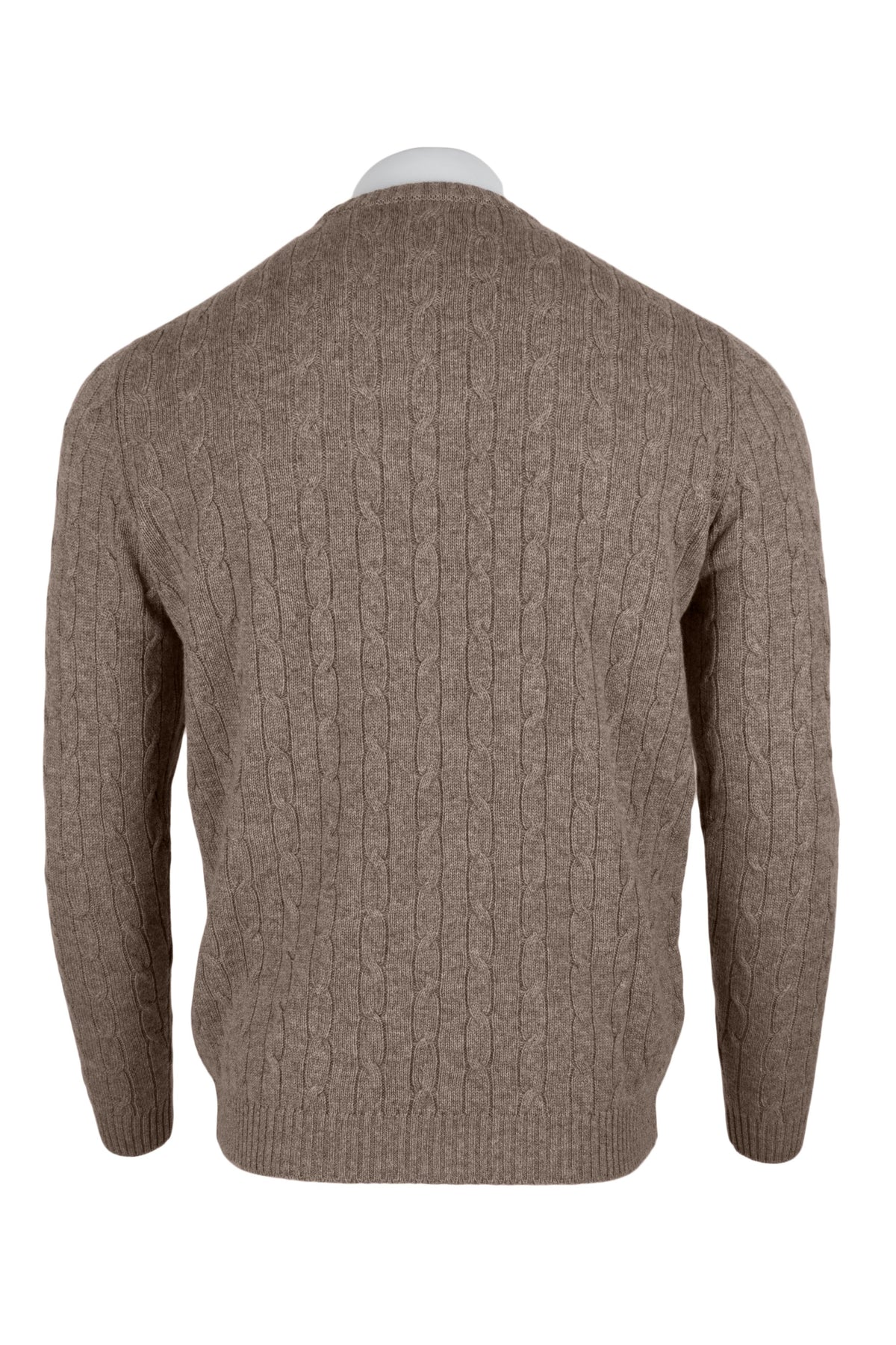 Men's Cable Crew Neck Cashmere Sweater