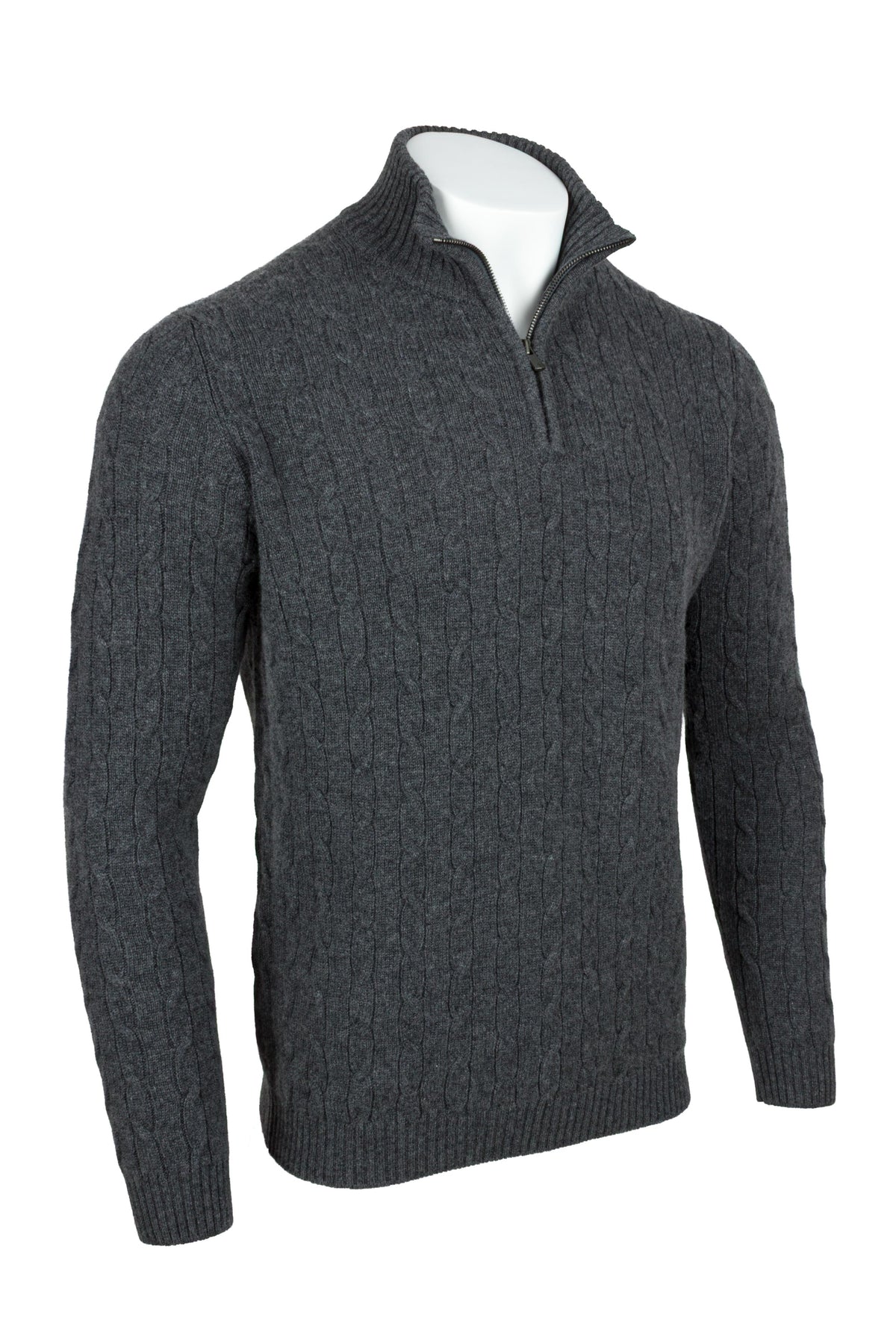 Men's Cable 1/4 Zip Cashmere Sweater