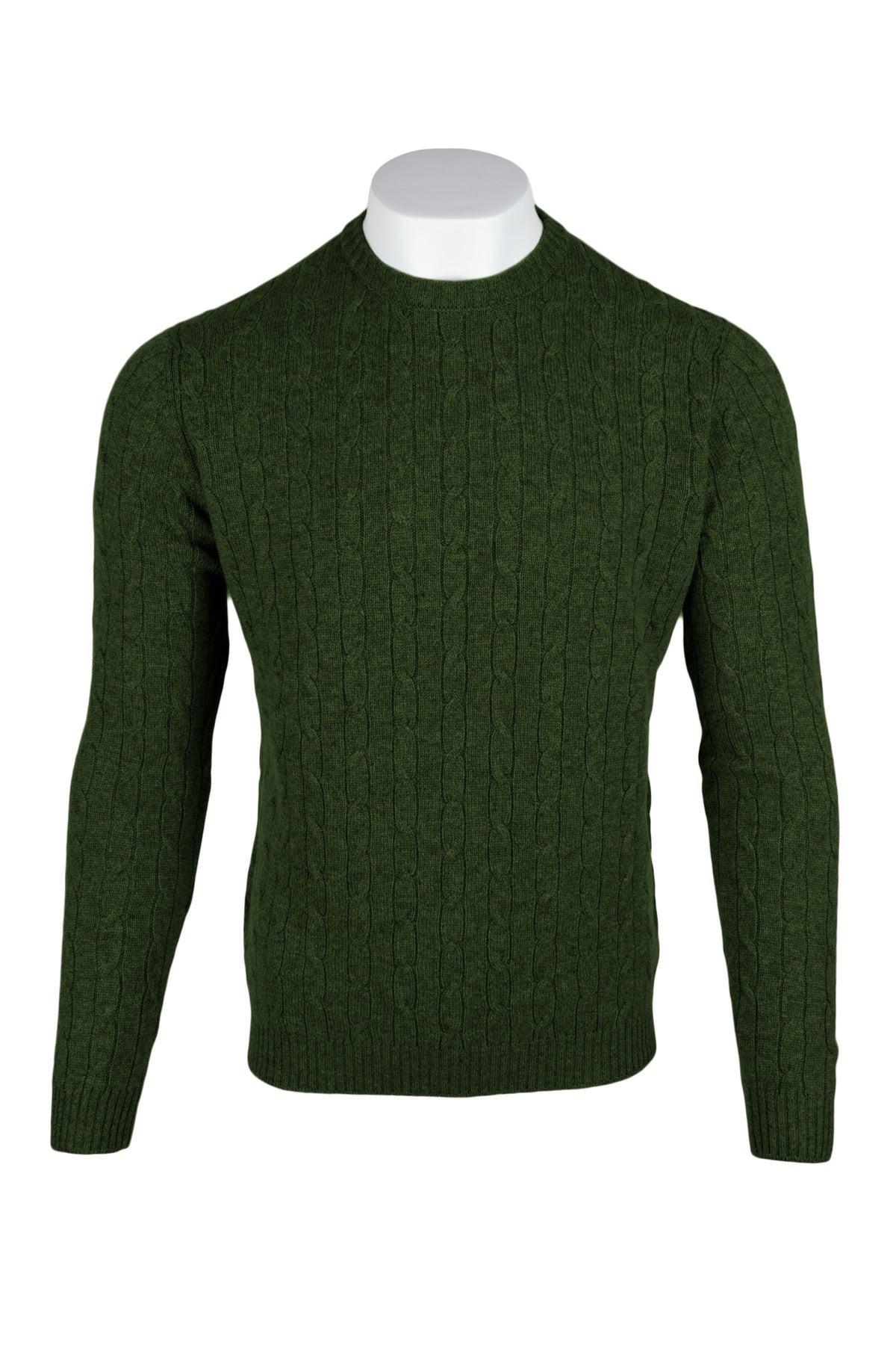 Men's Cable Crew Neck Cashmere Sweater
