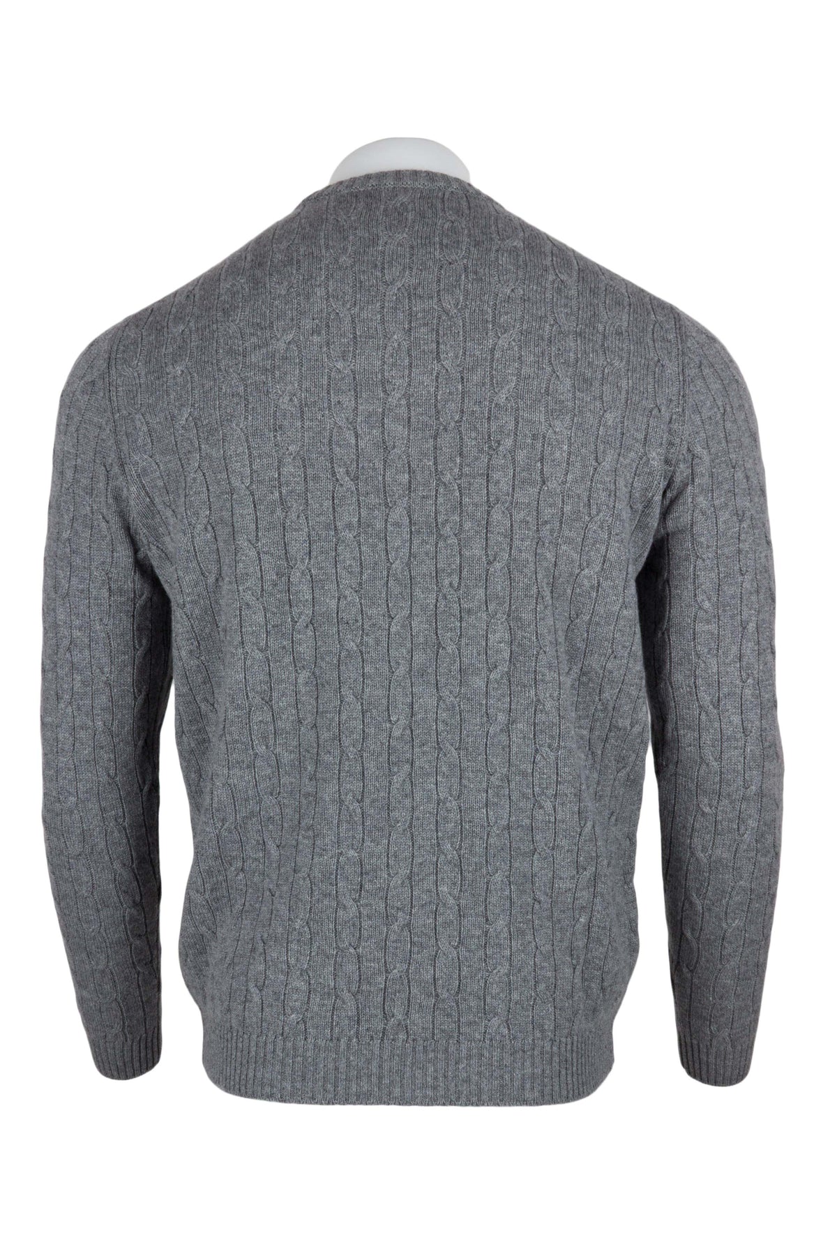 Men's Cable Crew Neck Cashmere Sweater
