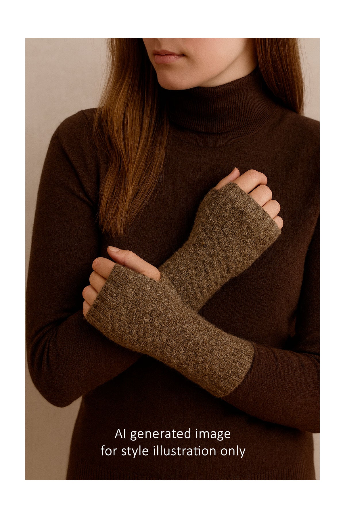 Moss Stitch Donegal Tweed Wrist Warmers