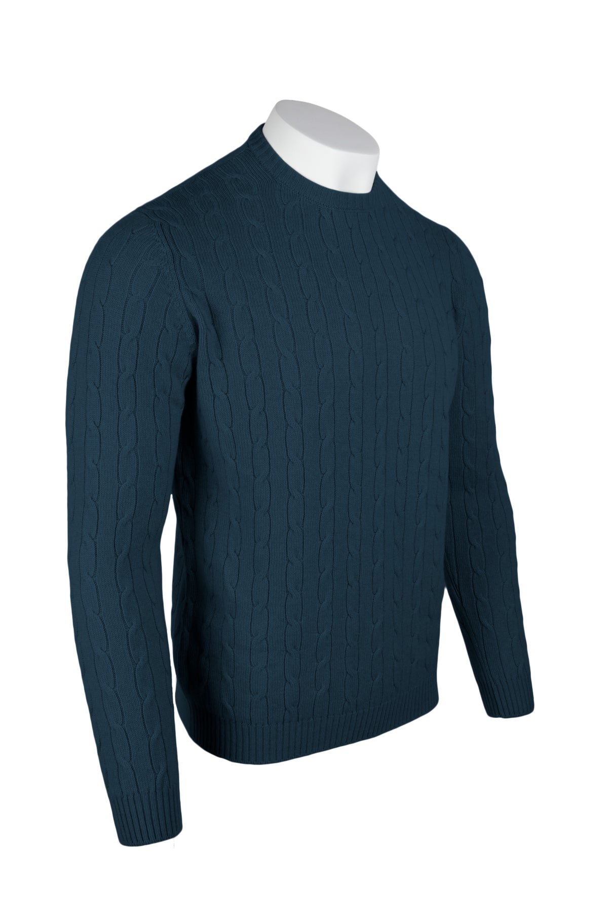 Men's Cable Crew Neck Cashmere Sweater