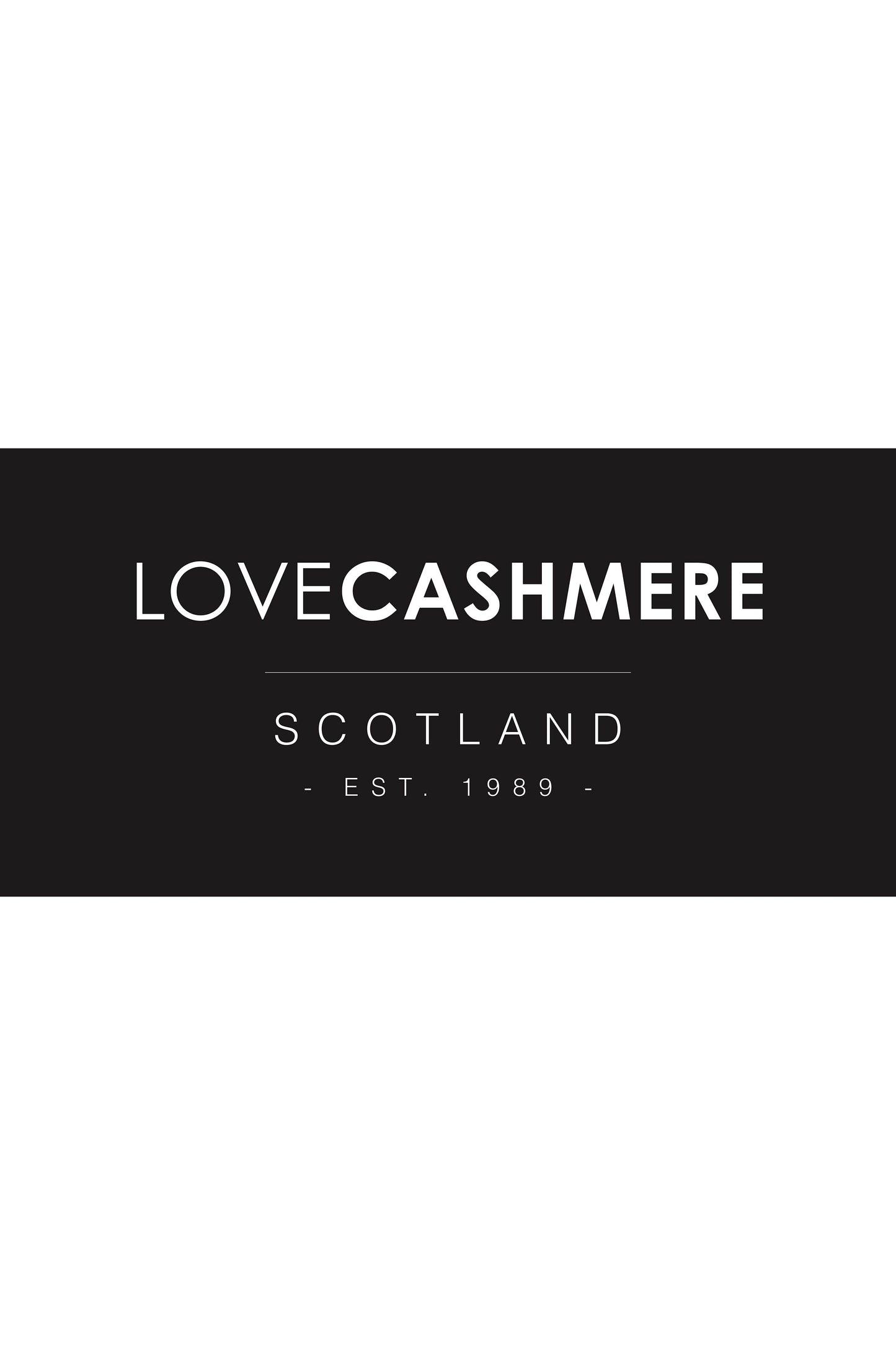 ALL - Love Cashmere logo on a black and white background