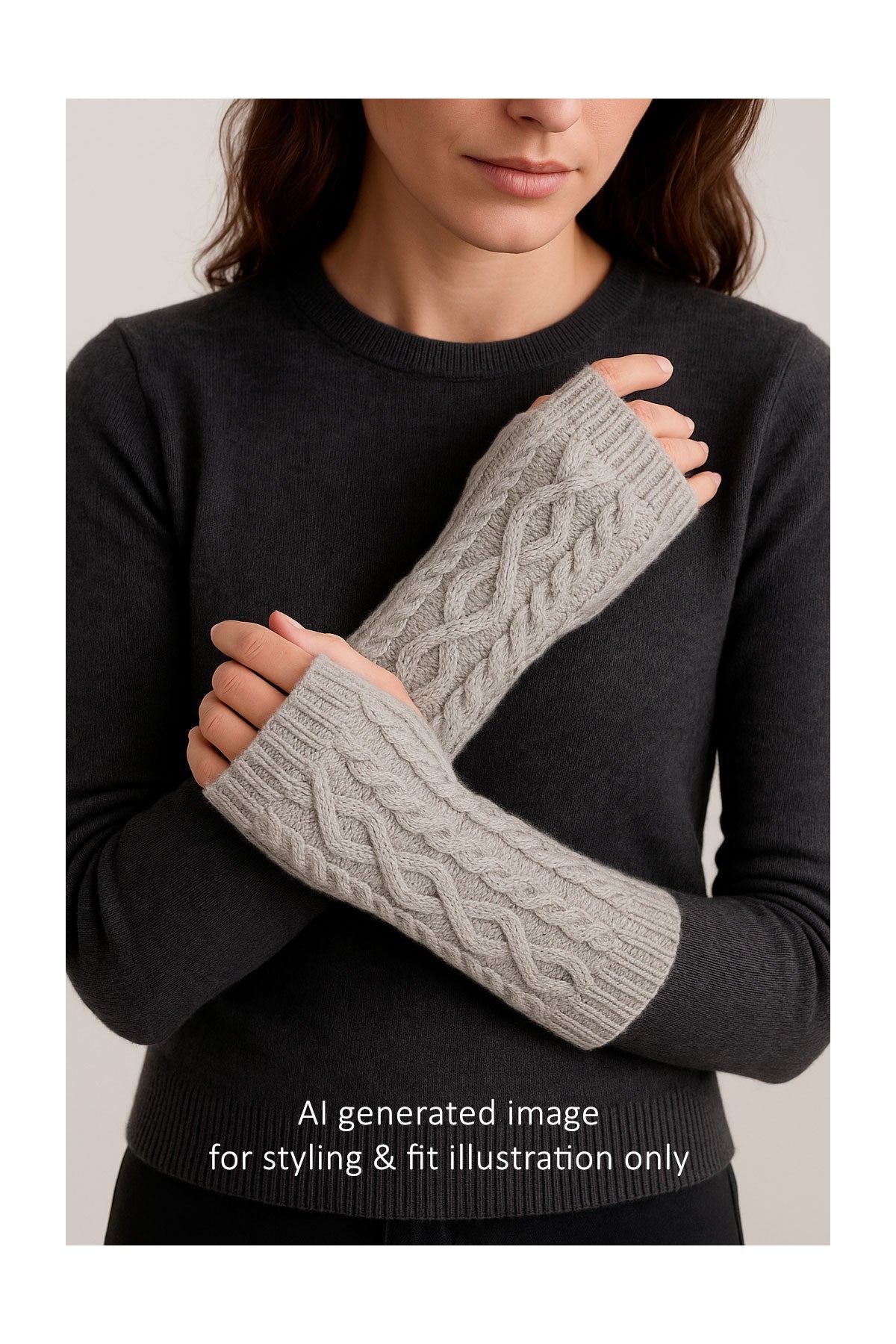 Aran Cable Cashmere Wrist Warmers by Love Cashmere | made in Scotland