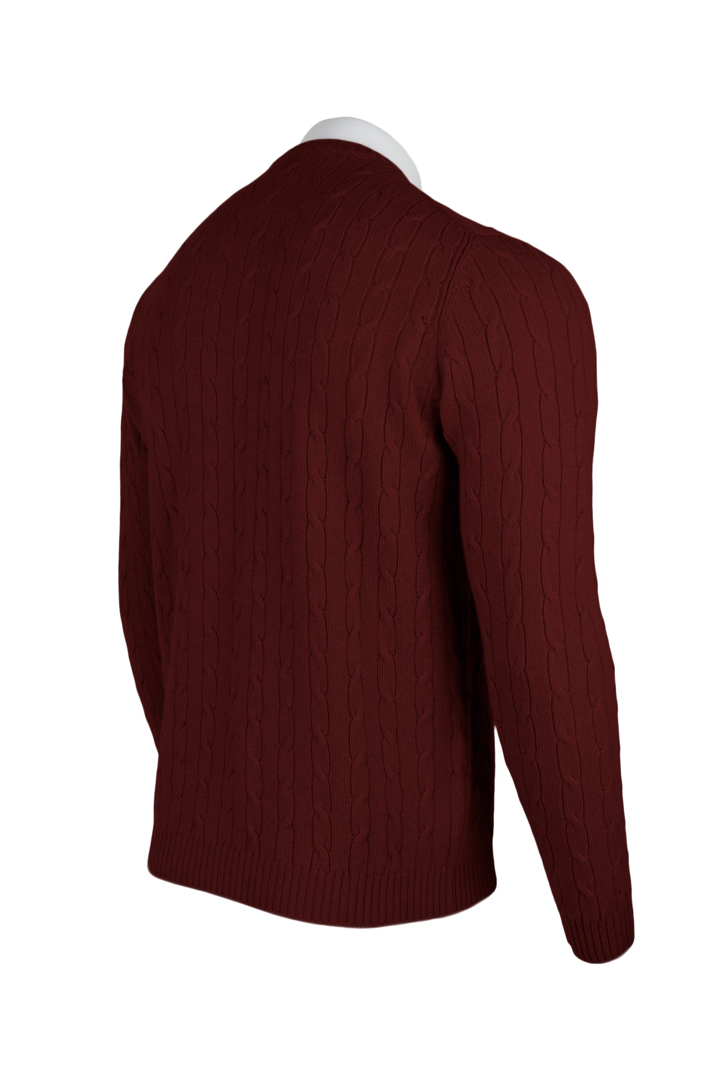 Men's Cable Crew Neck Cashmere Sweater