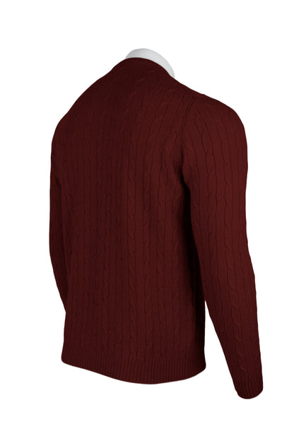 Men's Cable Crew Neck Cashmere Sweater