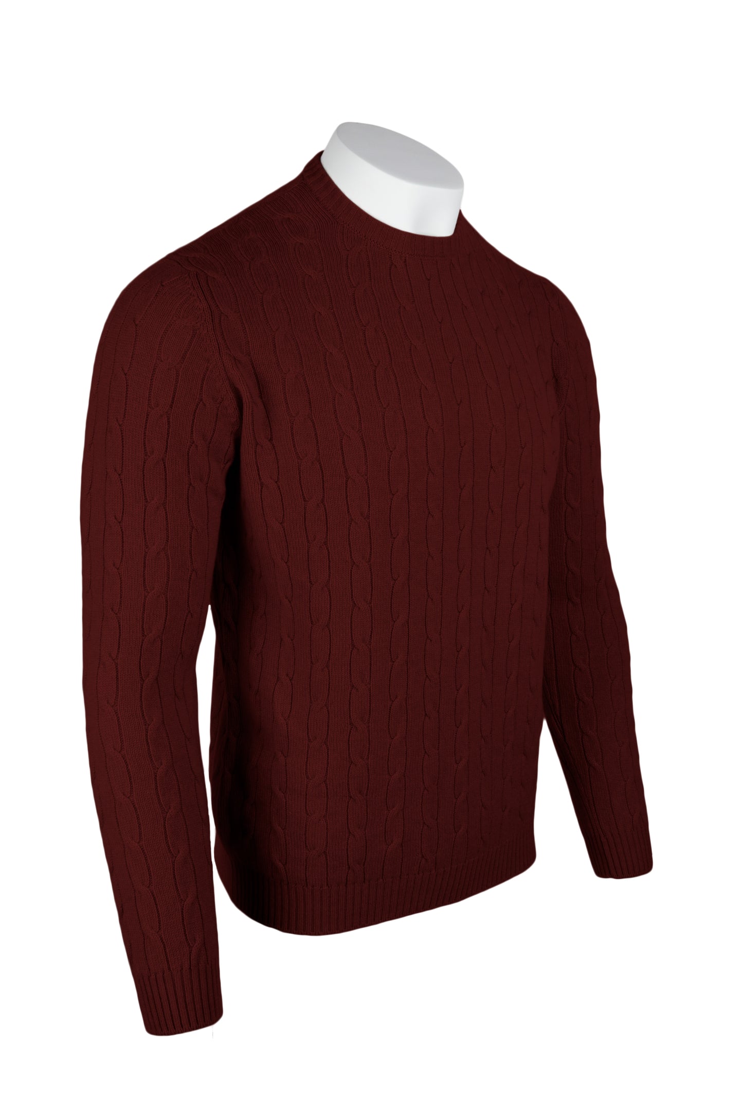 Men's Cable Crew Neck Cashmere Sweater