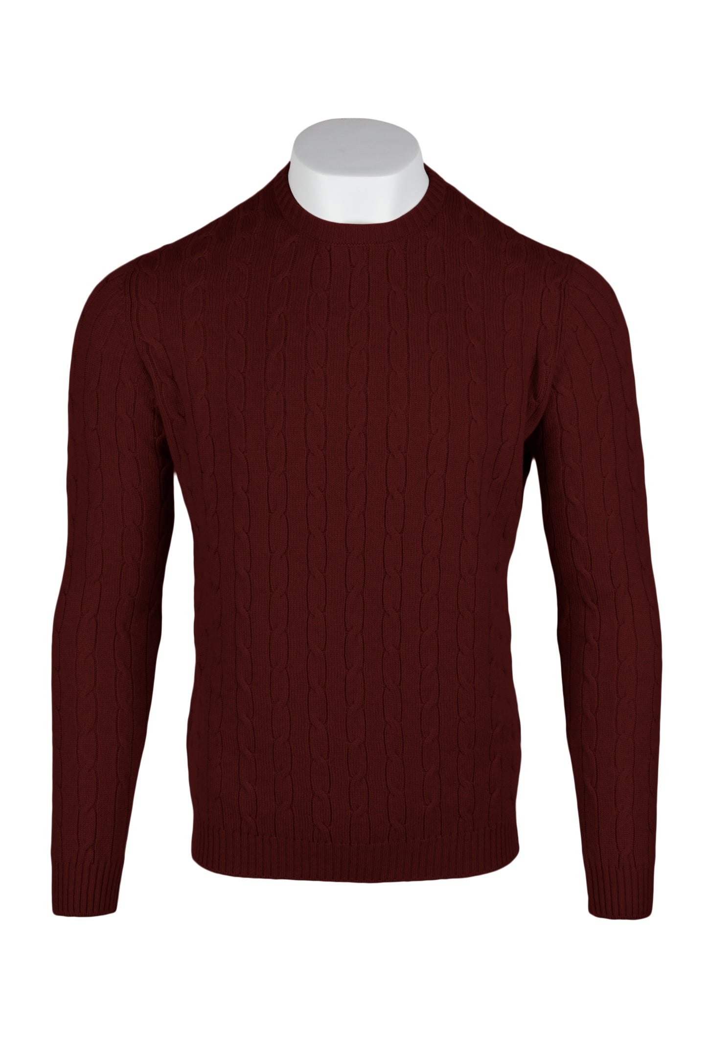 Men's Cable Crew Neck Cashmere Sweater