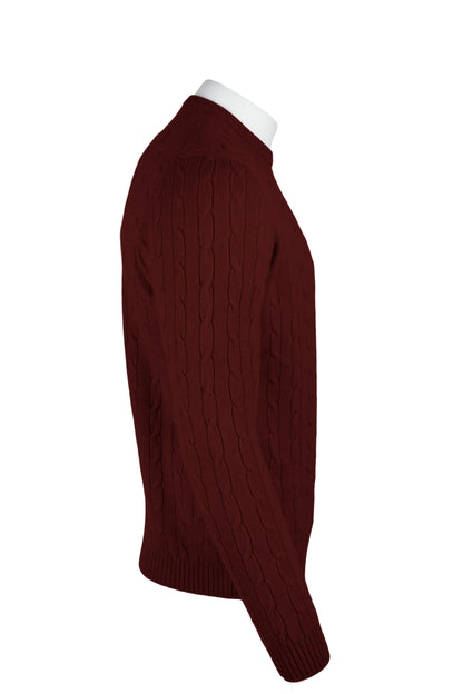 Men's Cable Crew Neck Cashmere Sweater