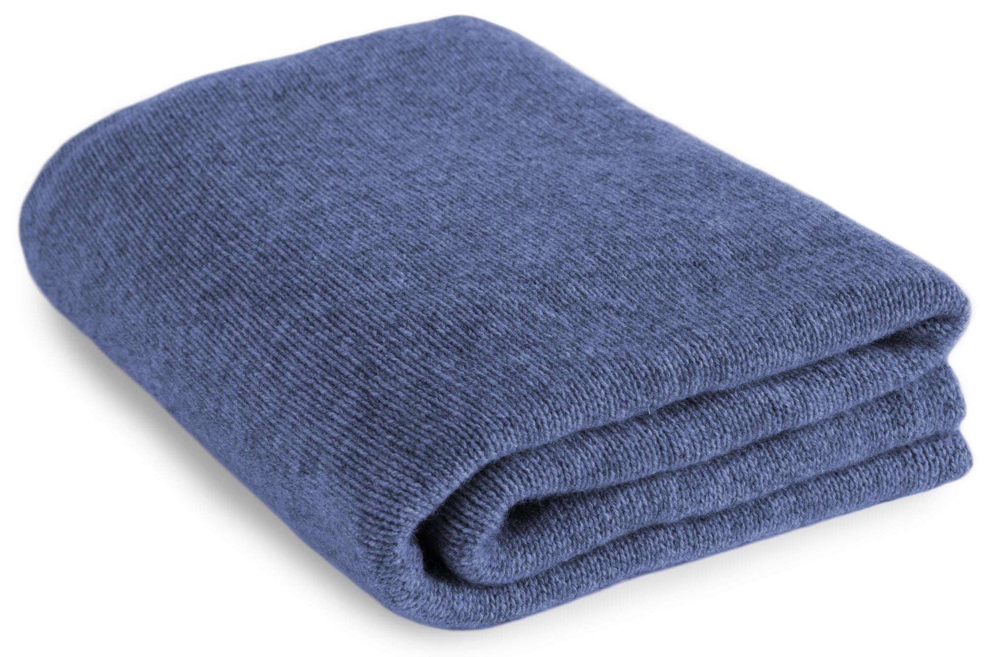 Cashmere Bed Sofa Blanket Throw (Made to Order) Large 102cm by 170cm Denim Blue