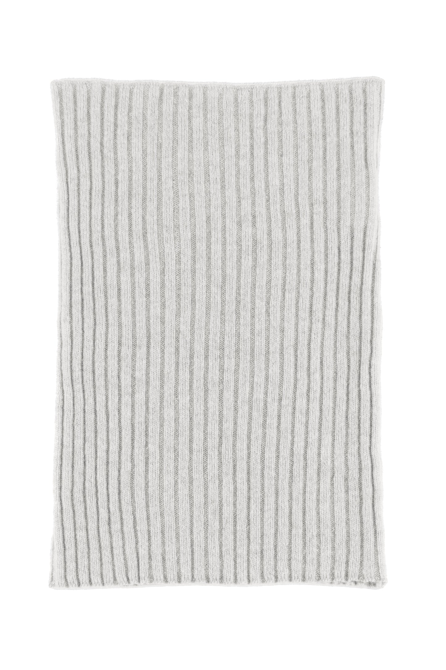 Pink knitted ribbed cashmere snood scarf, made in Scotland by Love Cashmere