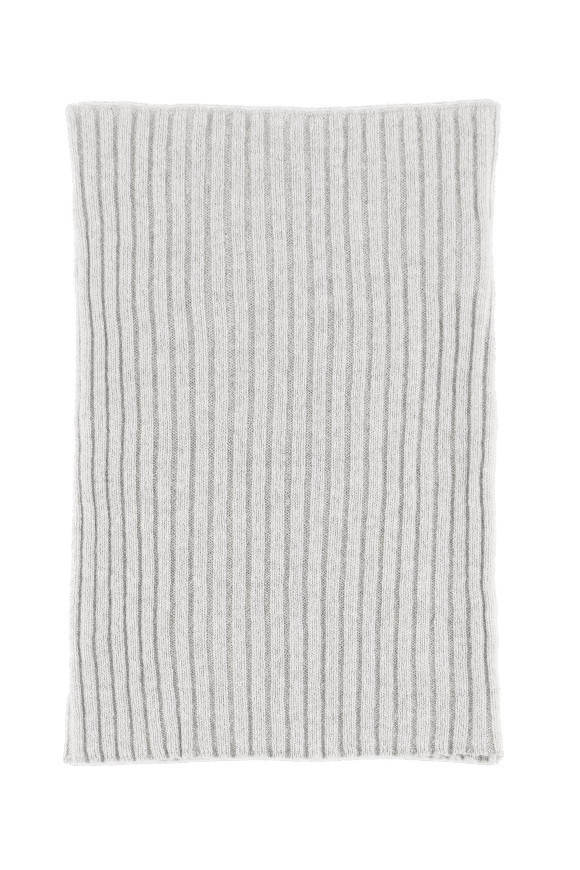 Pink knitted ribbed cashmere snood scarf, made in Scotland by Love Cashmere