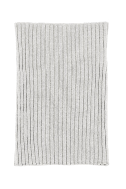 Pink knitted ribbed cashmere snood scarf, made in Scotland by Love Cashmere