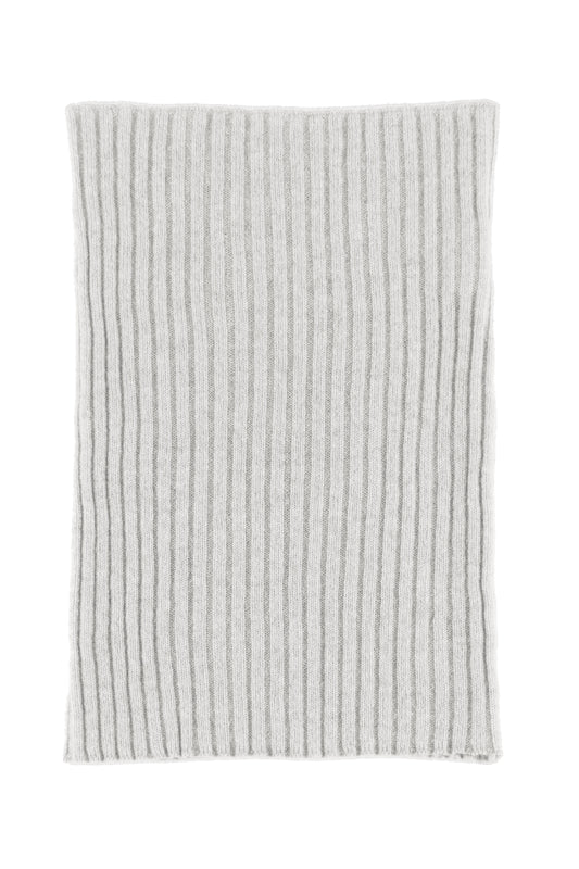 Pink knitted ribbed cashmere snood scarf, made in Scotland by Love Cashmere