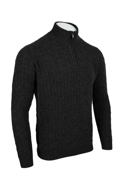 Men's Cable 1/4 Zip Cashmere Sweater