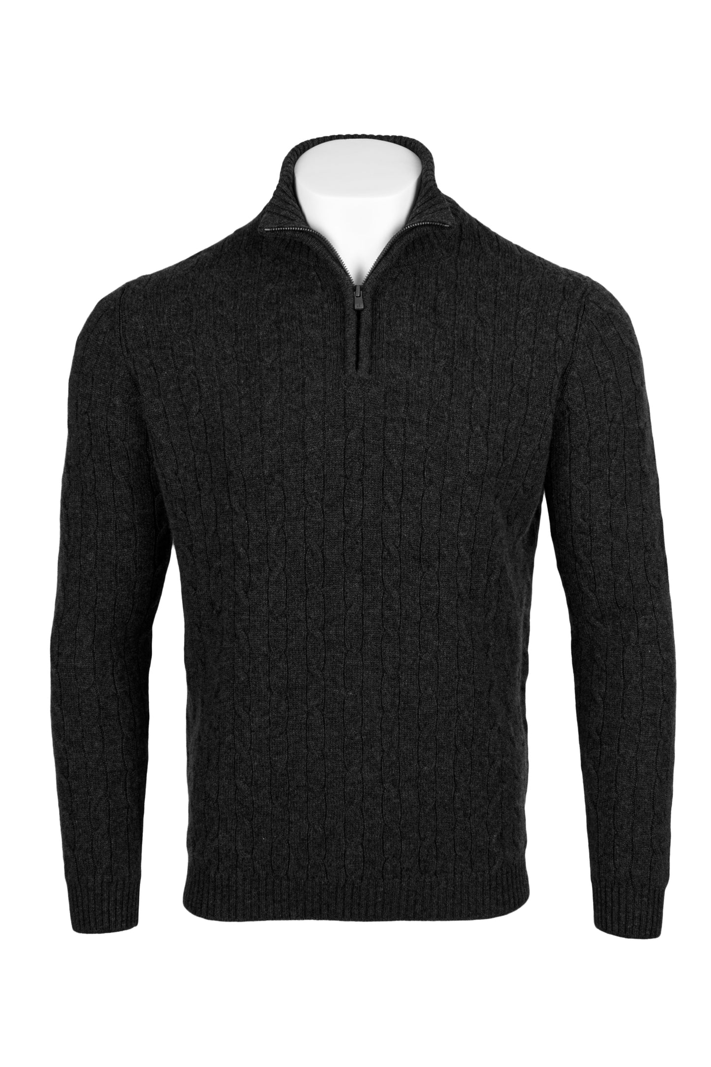 Men's Cable 1/4 Zip Cashmere Sweater