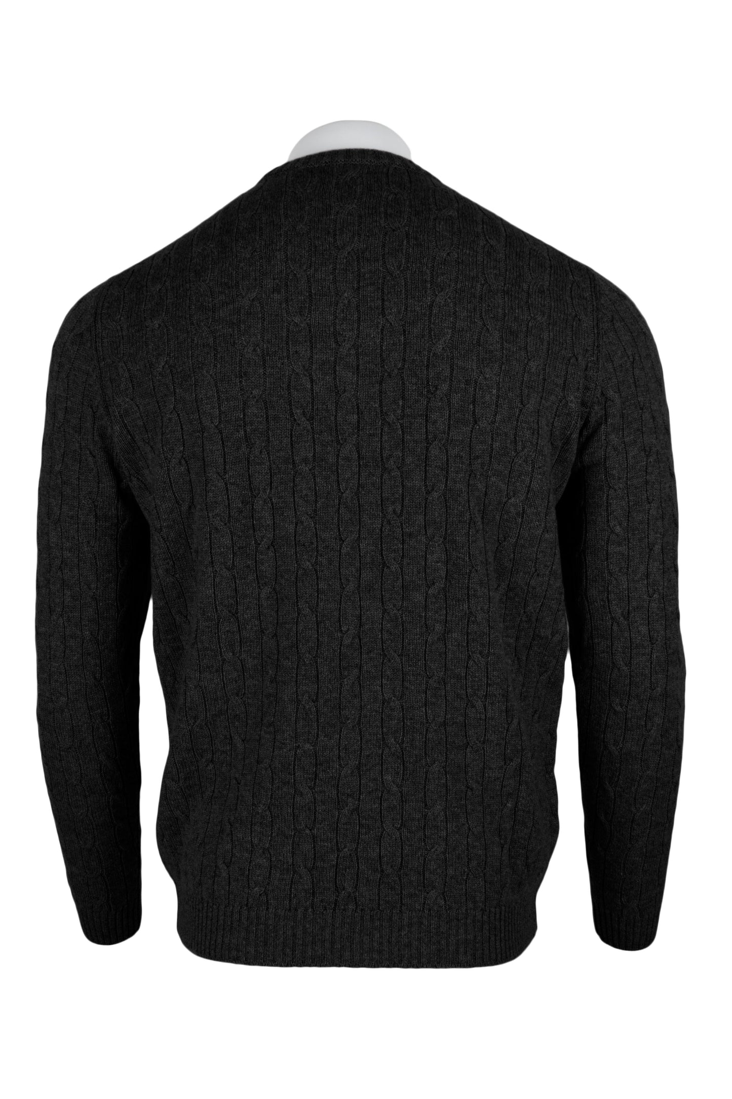 Men's Cable Crew Neck Cashmere Sweater