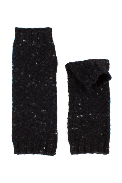 Moss Stitch Donegal Tweed Wrist Warmers