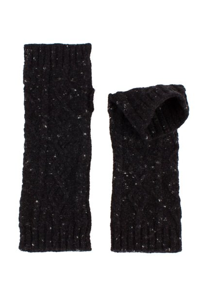 Aran Cable Donegal Tweed Wrist Warmers
