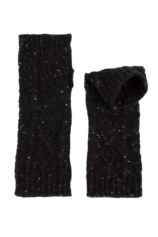 Aran Cable Donegal Tweed Wrist Warmers