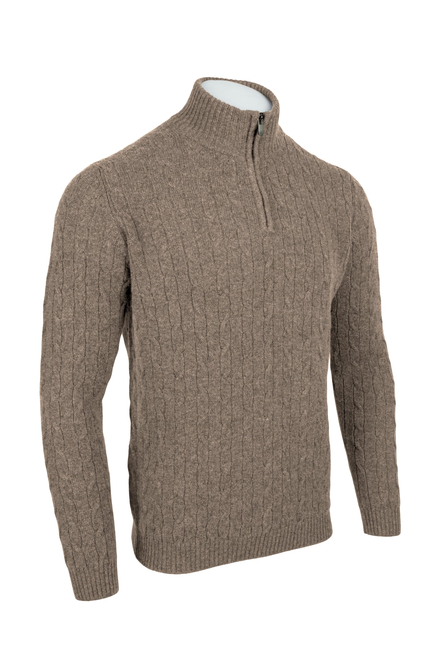 Men's Cable 1/4 Zip Cashmere Sweater