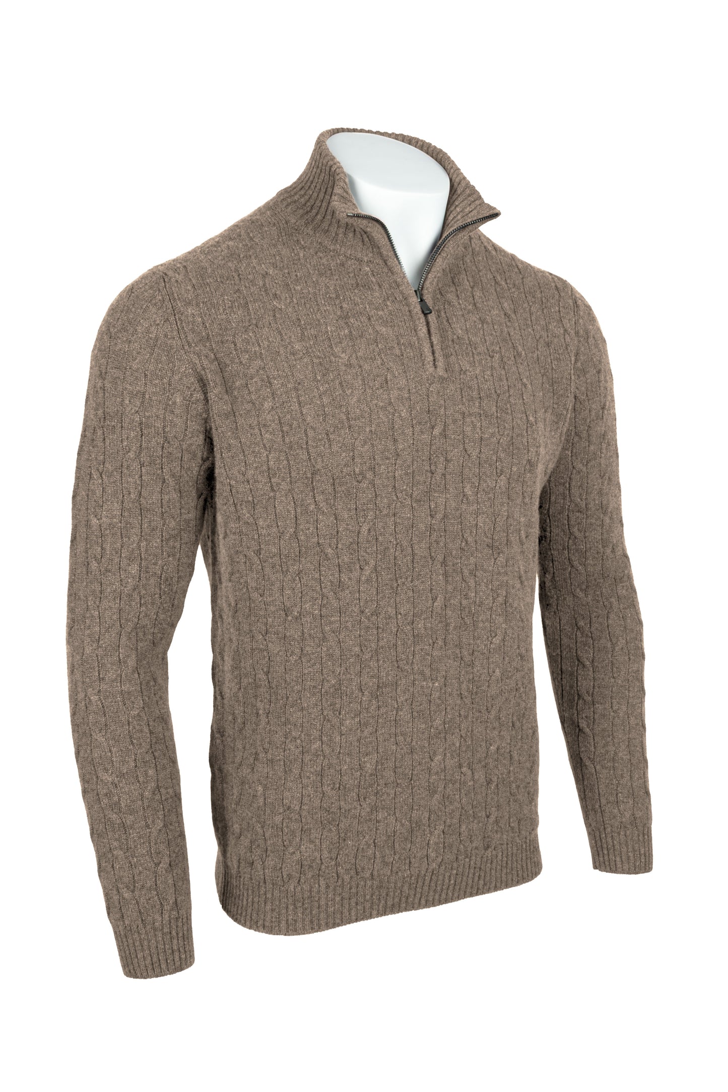 Men's Cable 1/4 Zip Cashmere Sweater