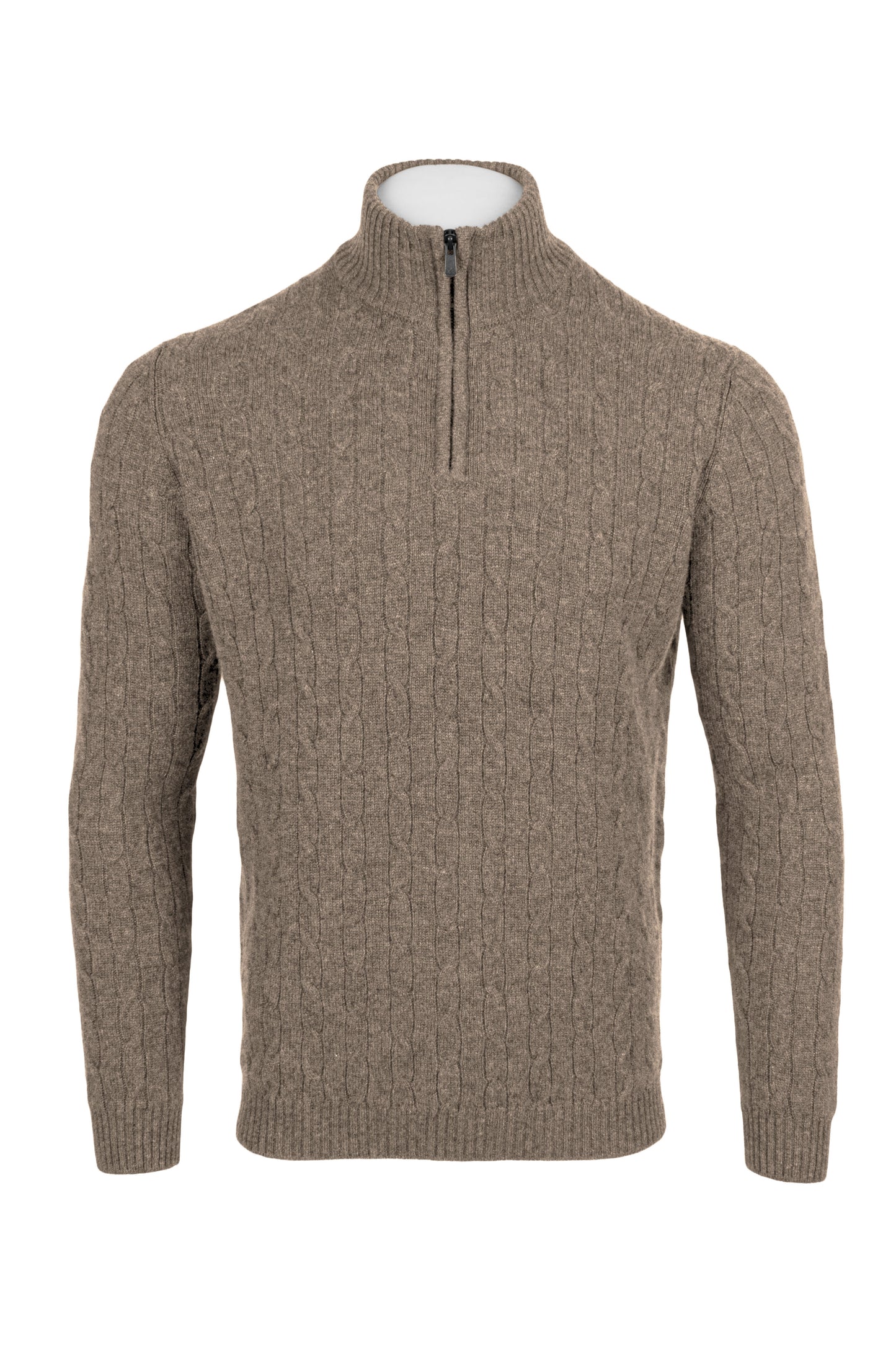 Men's Cable 1/4 Zip Cashmere Sweater