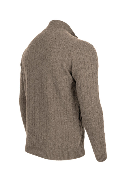 Men's Cable 1/4 Zip Cashmere Sweater