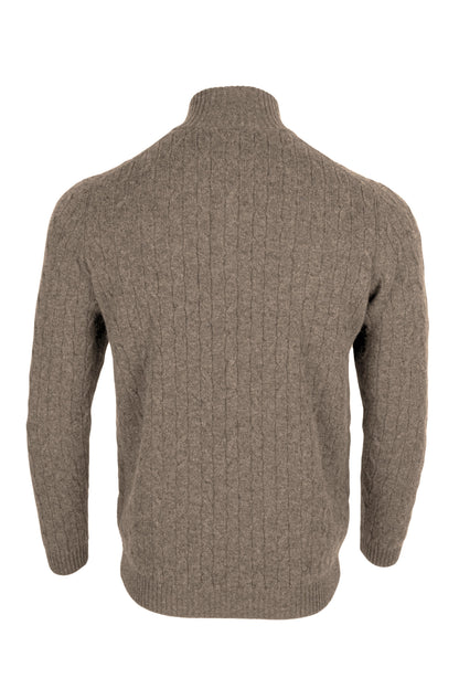 Men's Cable 1/4 Zip Cashmere Sweater