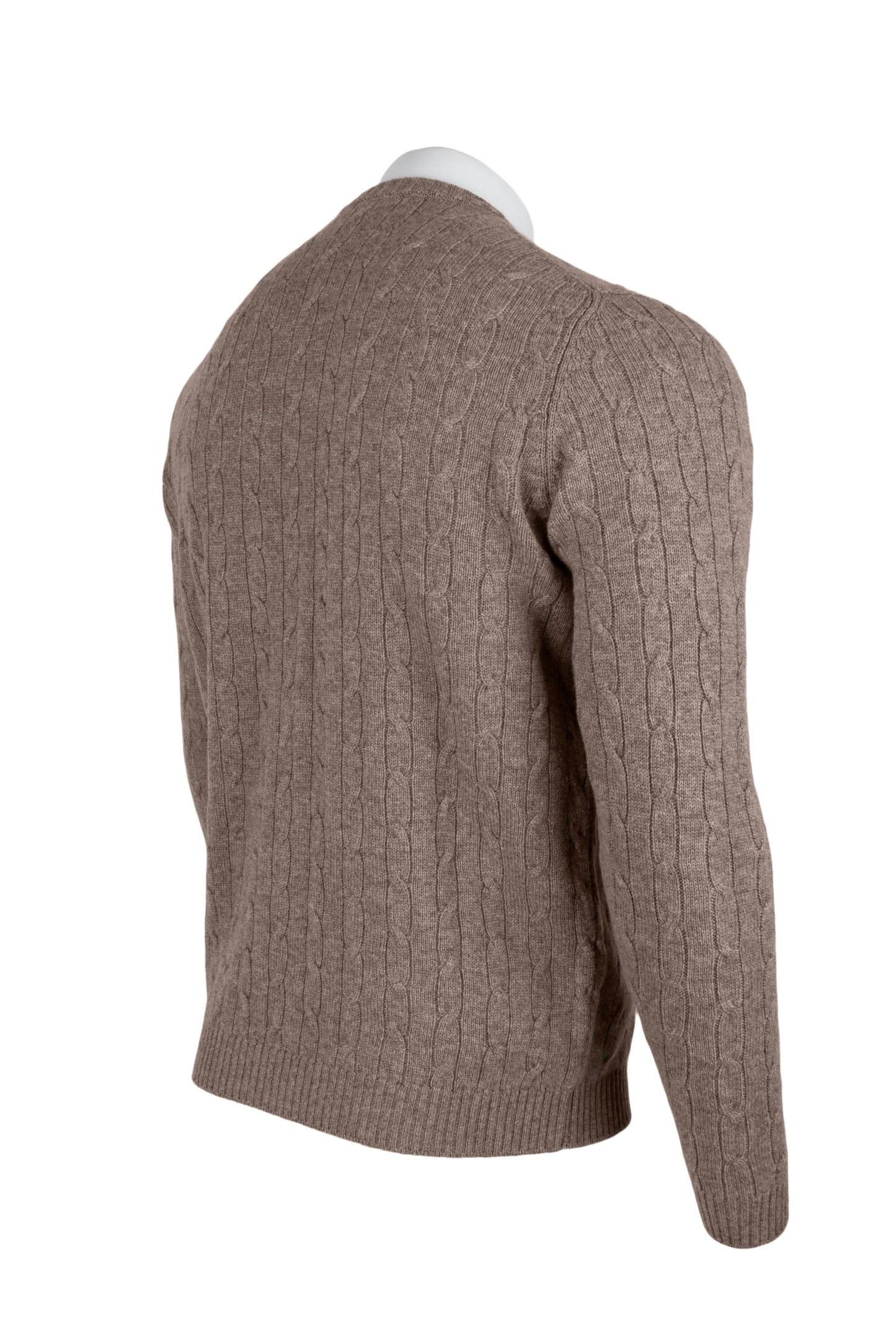 Men's Cable Crew Neck Cashmere Sweater