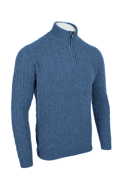 Men's Cable 1/4 Zip Cashmere Sweater
