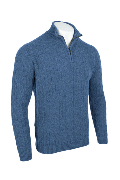 Men's Cable 1/4 Zip Cashmere Sweater