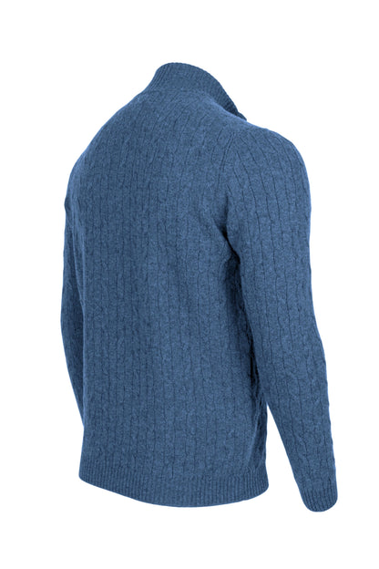 Men's Cable 1/4 Zip Cashmere Sweater