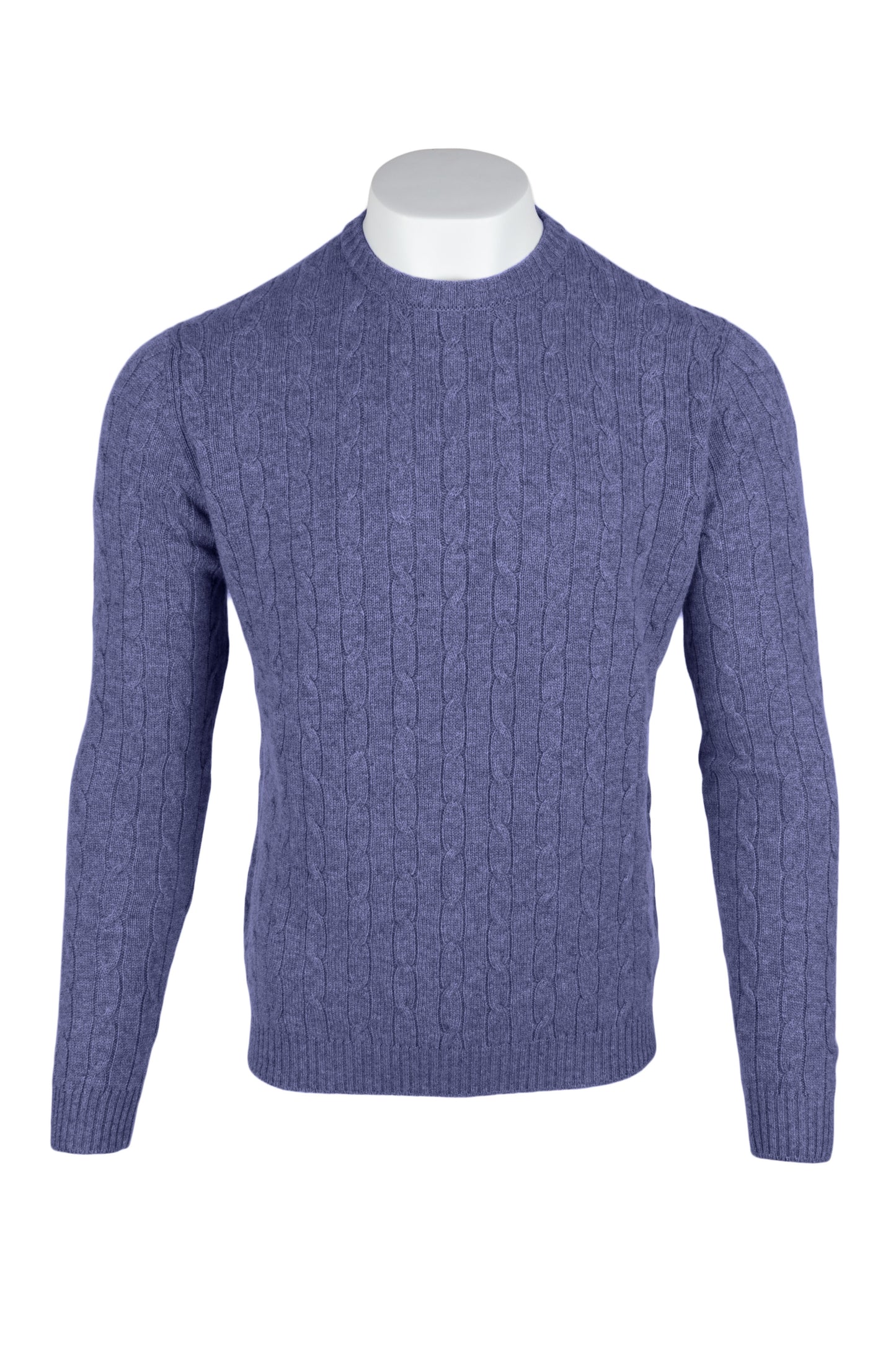 Men's Cable Crew Neck Cashmere Sweater