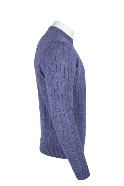 Men's Cable Crew Neck Cashmere Sweater