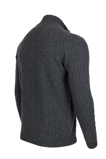 Men's Cable 1/4 Zip Cashmere Sweater