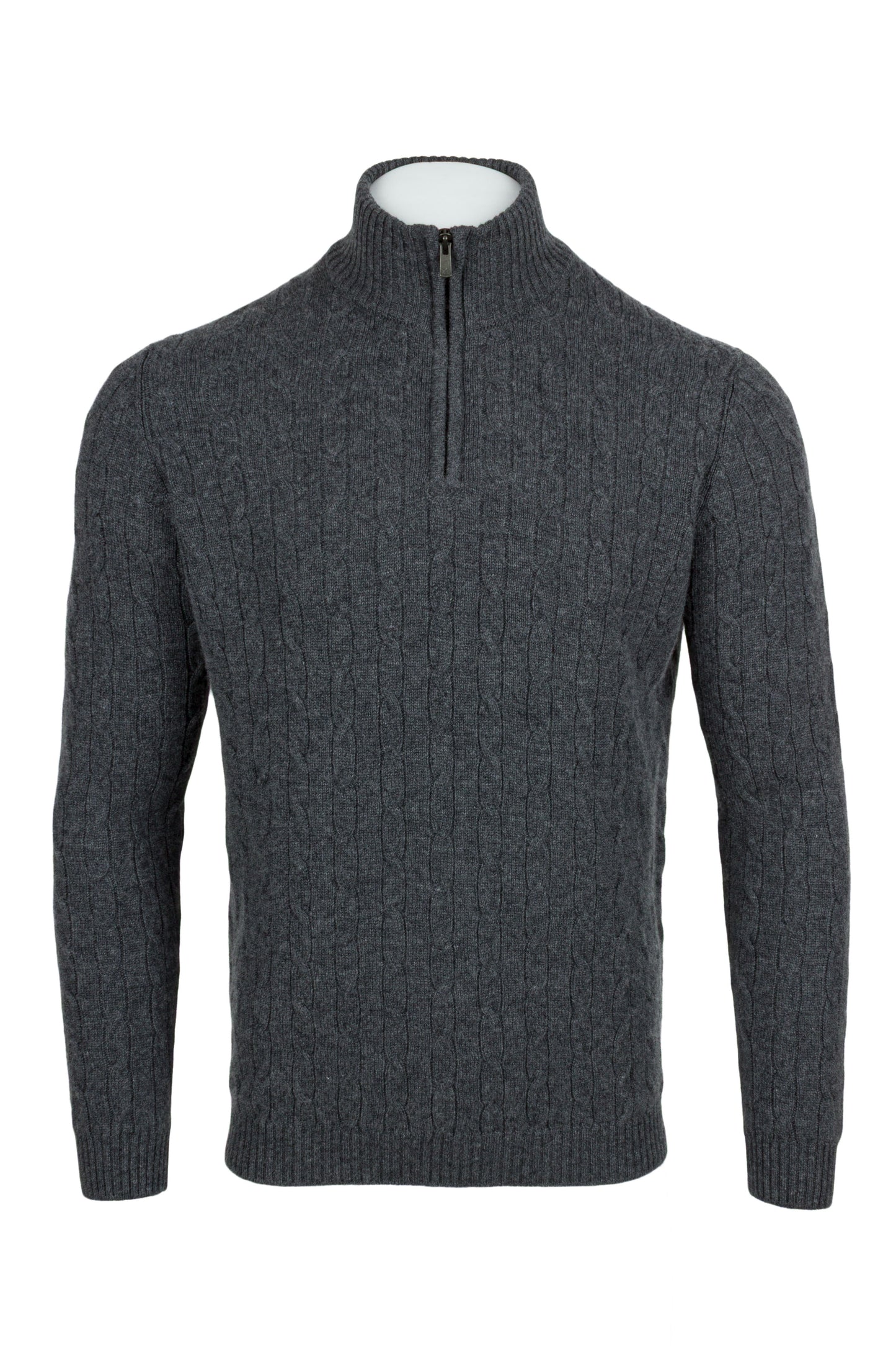 Men's Cable 1/4 Zip Cashmere Sweater