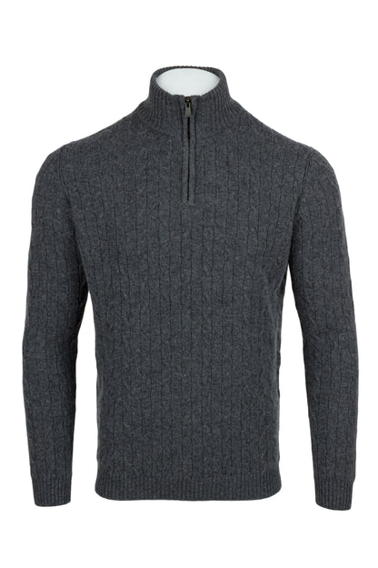 Men's Cable 1/4 Zip Cashmere Sweater