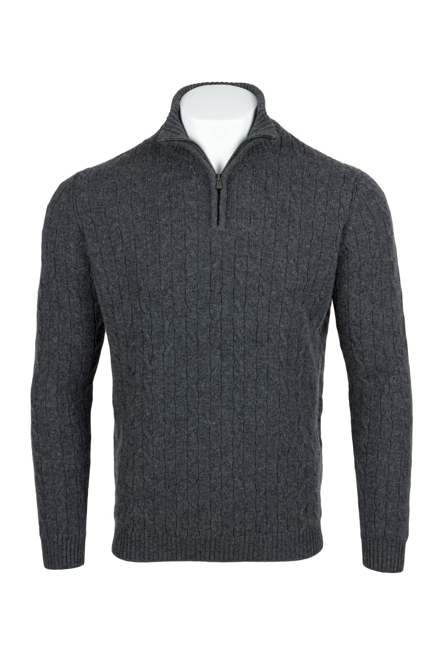 Men's Cable 1/4 Zip Cashmere Sweater