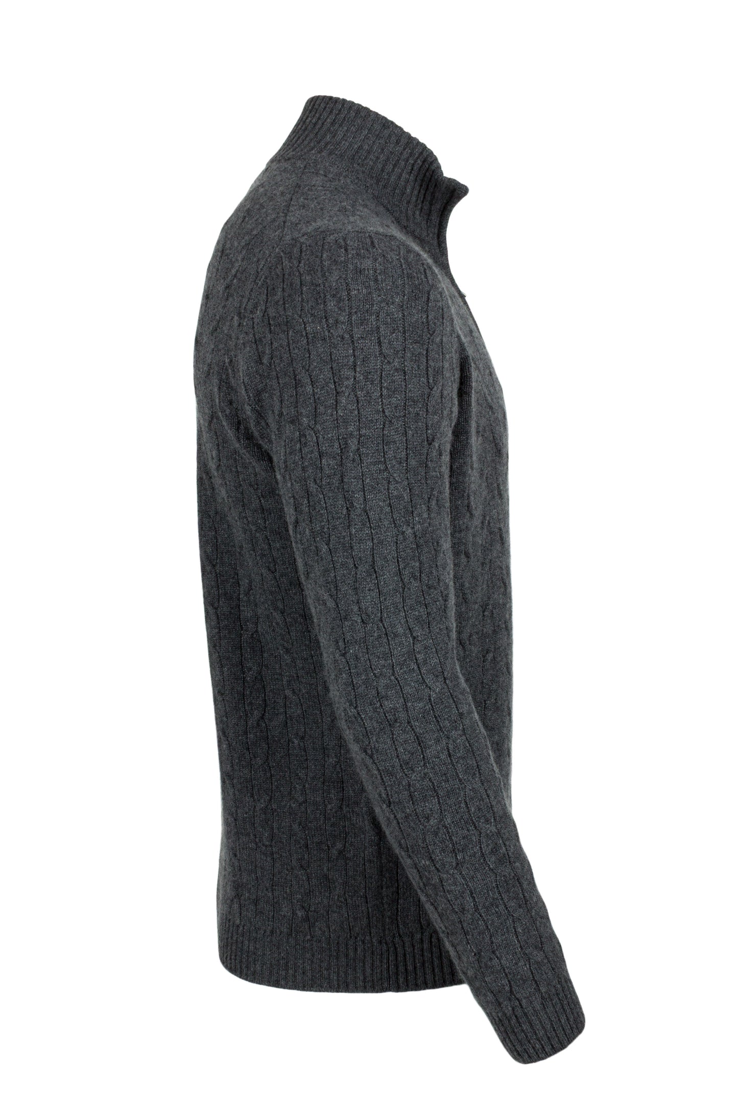 Men's Cable 1/4 Zip Cashmere Sweater
