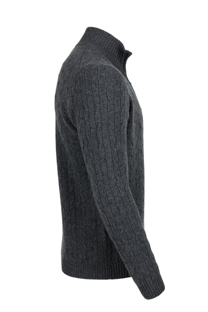 Men's Cable 1/4 Zip Cashmere Sweater