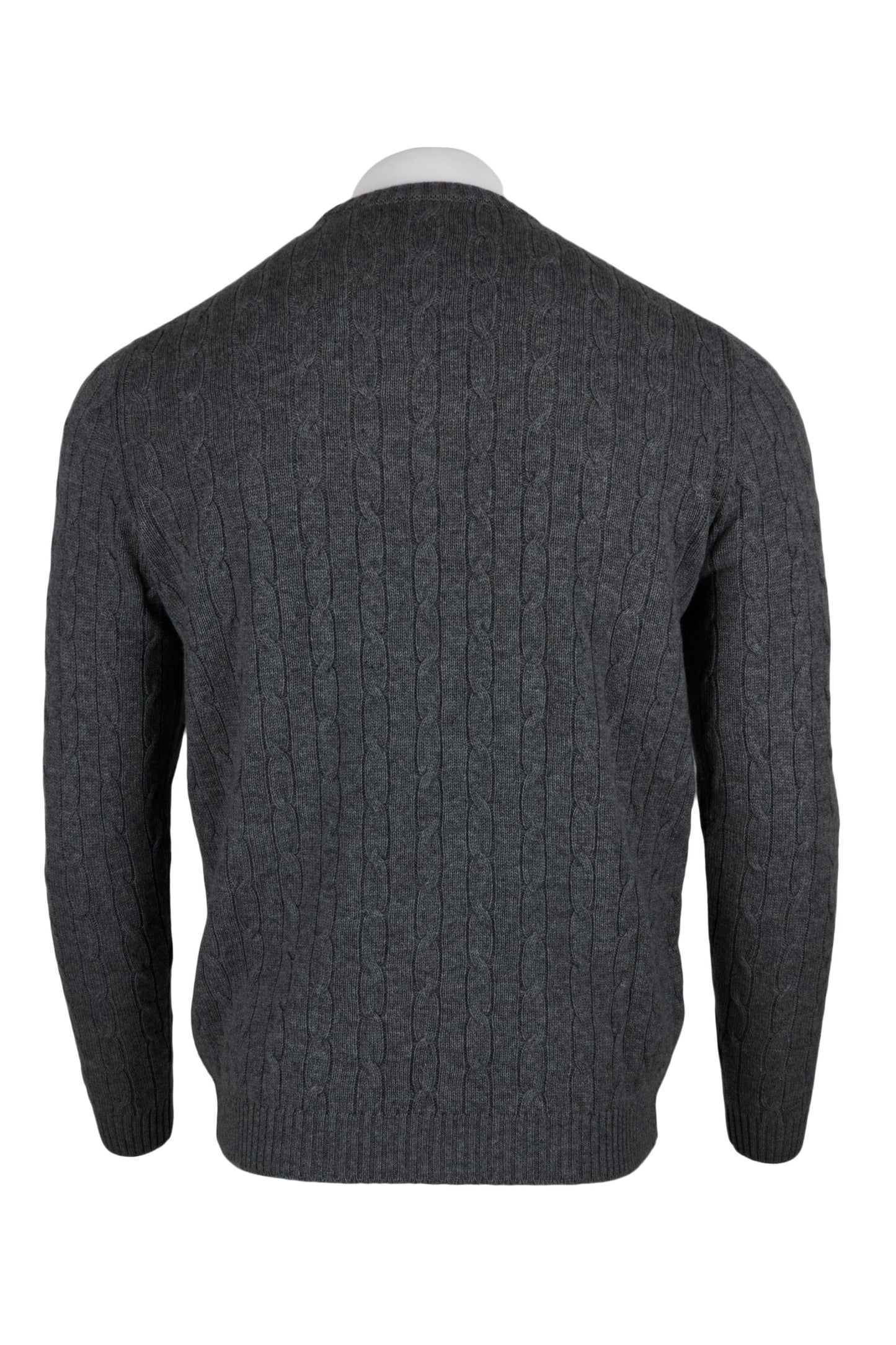 Men's Cable Crew Neck Cashmere Sweater