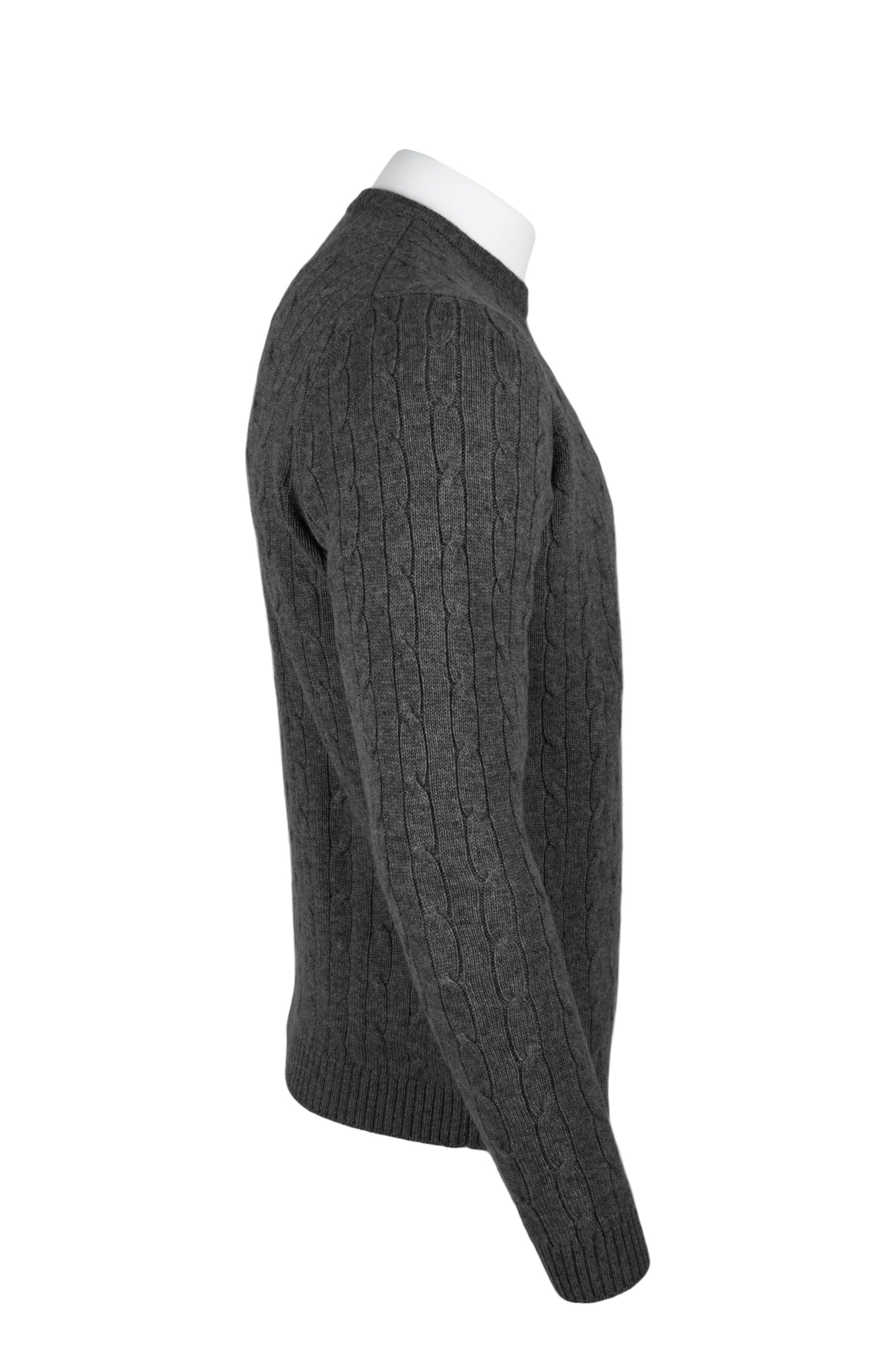 Men's Cable Crew Neck Cashmere Sweater