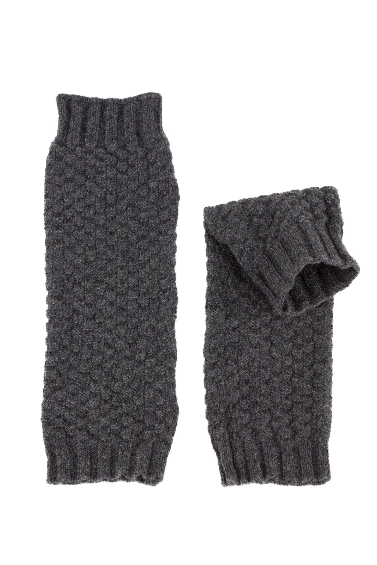 Moss Stitch Cashmere Wrist Warmers