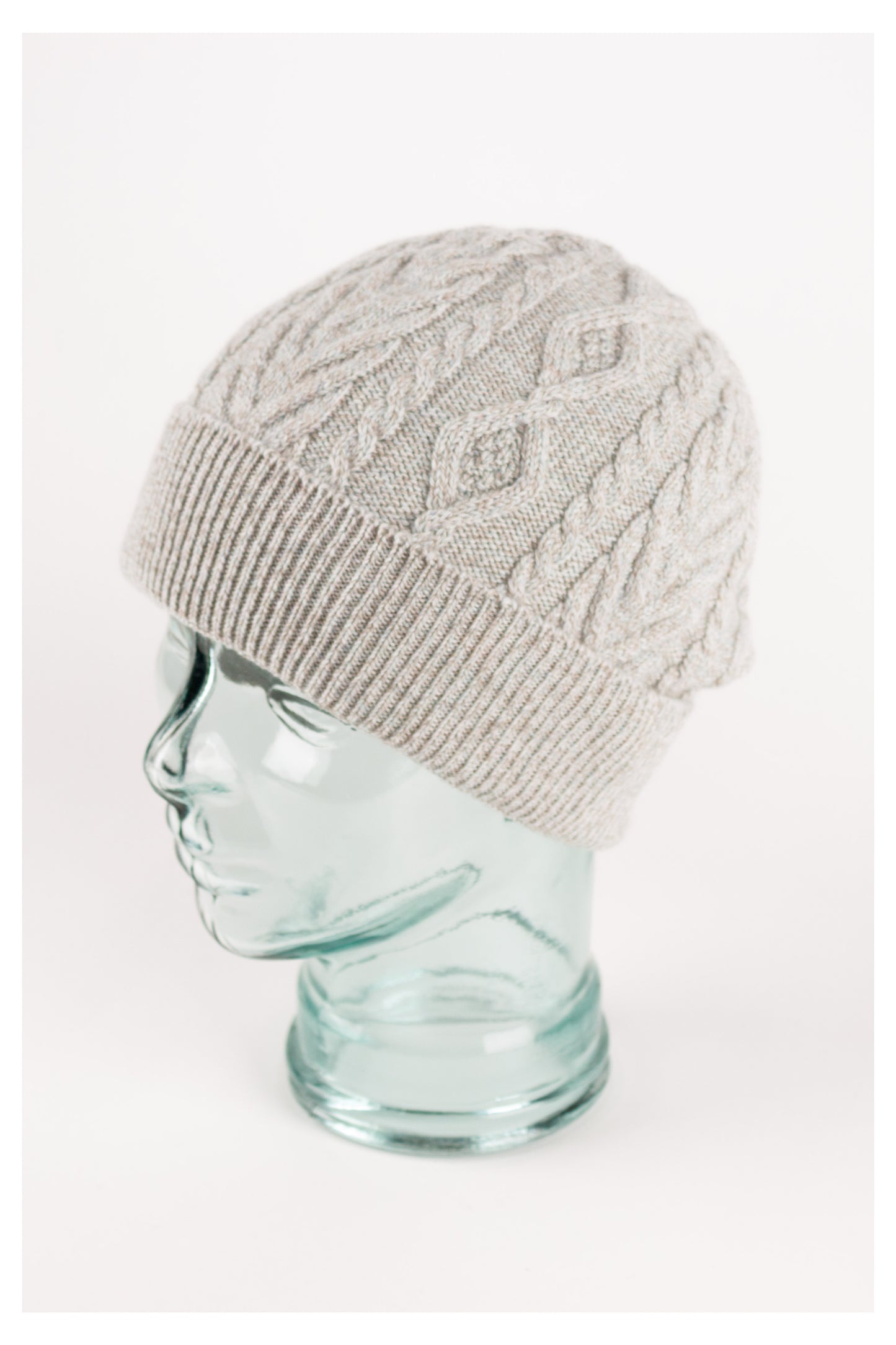 Aran Cable Cashmere Beanie Hat