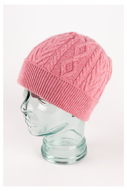 Aran Cable Cashmere Beanie Hat